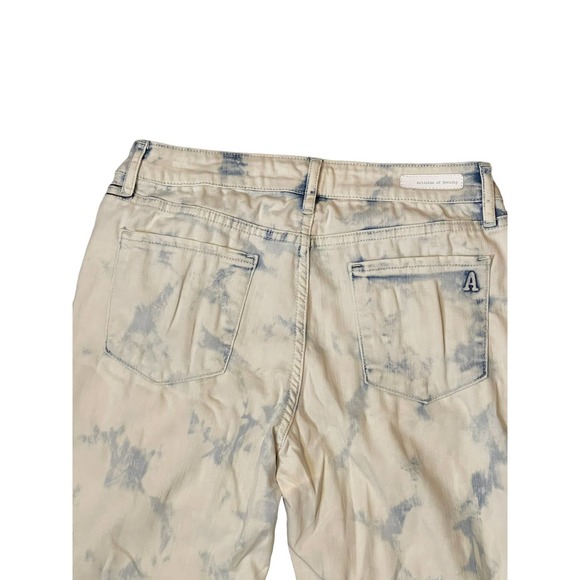 Article Of Society Women Carly Skinny Crop Jeans Frayed Hem Bleach Denim 27 NWT - Picture 8 of 8